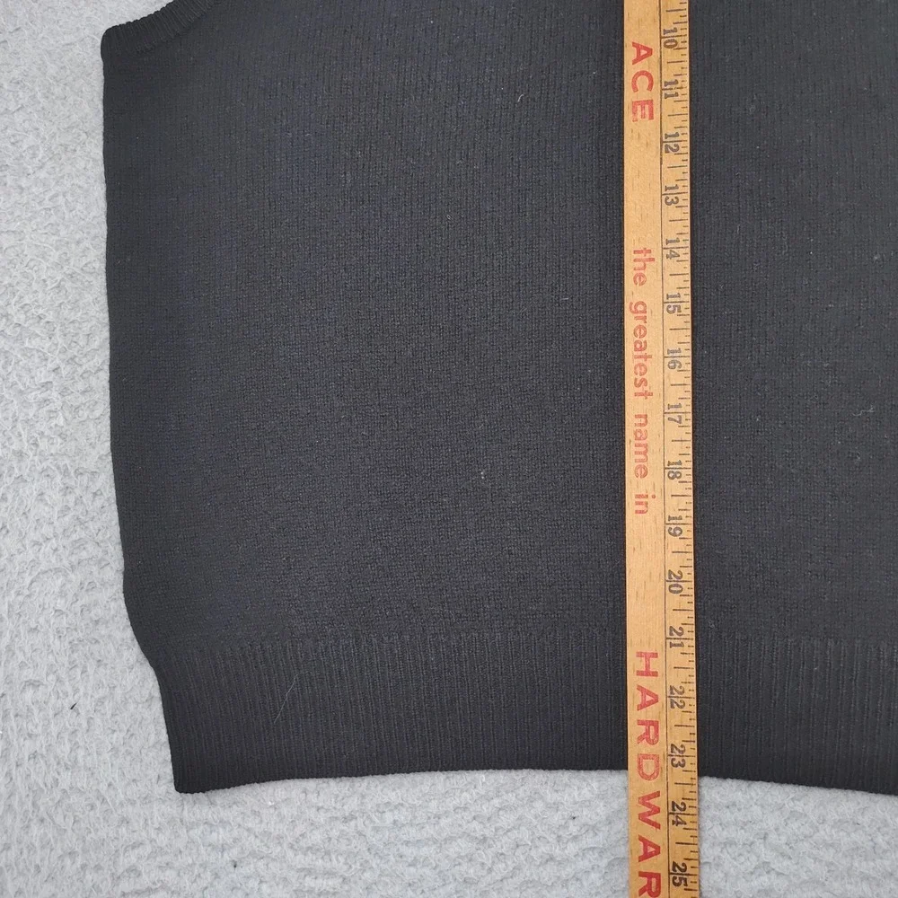 VTG Polo Ralph Lauren Sweater Vest Mens Large Black 100% Lambswool Pullover